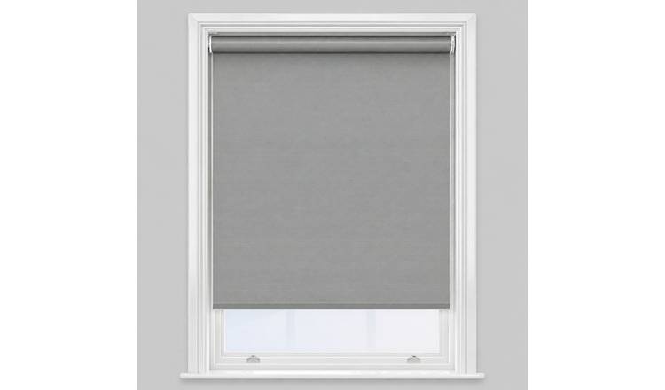 New Edge Blinds Dark Grey Water Resistant Blackout Roller Blinds - 45cm x 160cm
