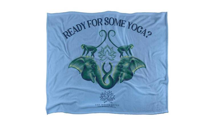 The White Lotus Ready For Some Yoga Blue Blanket - 152cm x 127cm