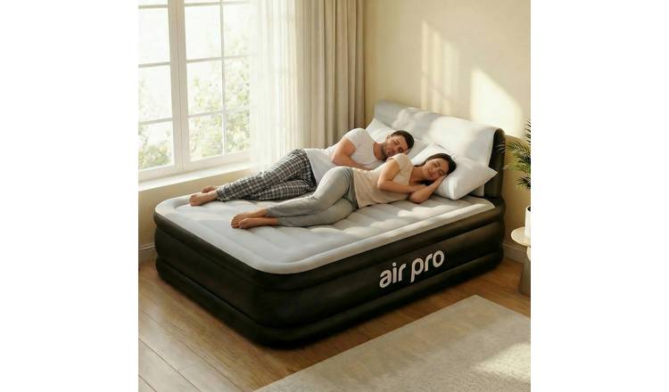 Air Pro Inflatable Air Mattress with Headboard & Electric Pump - Double