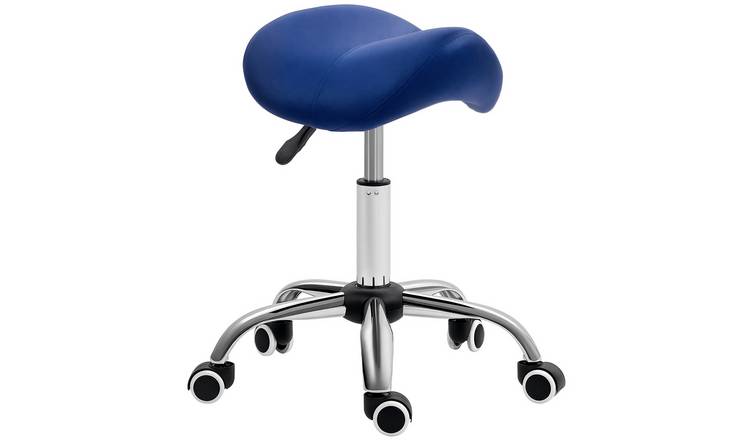 HOMCOM Rotate Height Adjustable Salon Massage Spa Chair - Dark Blue