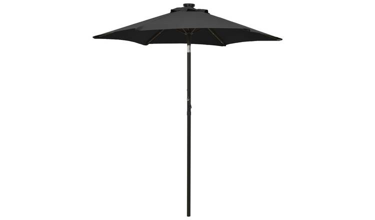 Walplus Polyester Garden Parasol - Black and Dark Grey - 200 x 211 cm