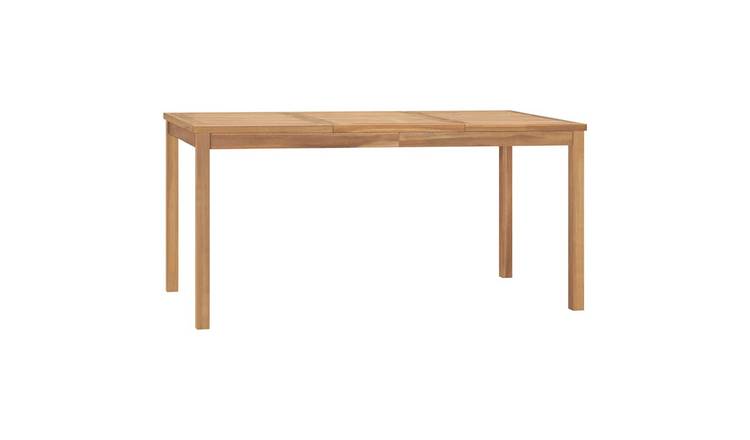 Walplus Solid Teak Wood Garden Dining Table - Brown - 160 x 80 x 77 cm