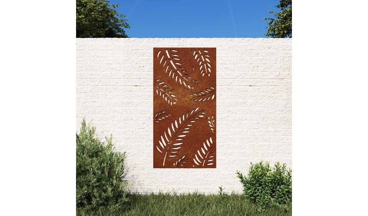 Walplus Fern Leaf Design Garden Wall Decoration - Rusty - 105 x 55 x 0.7 cm