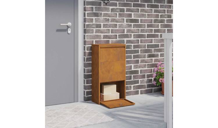 Walplus Steel Parcel Drop Box Rusty Weathering - Rusty - 44 x 22 x 82 cm