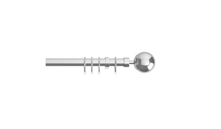 New Edge Blinds 22-25mm Chrome Ball Curtain Pole - 120cm - 210cm
