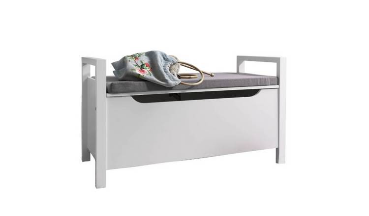 Noa & Nani Olsen Storage Bench With Cushion - White