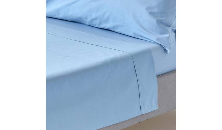 Homescapes Egyptian Cotton Blue Flat Sheet - King Size