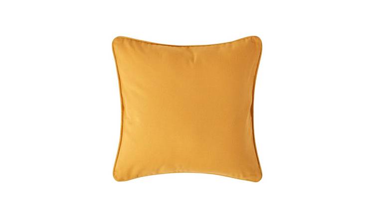 Homescapes Mustard Yellow Cotton Plain Cushion Cover - 30 x 30 cm