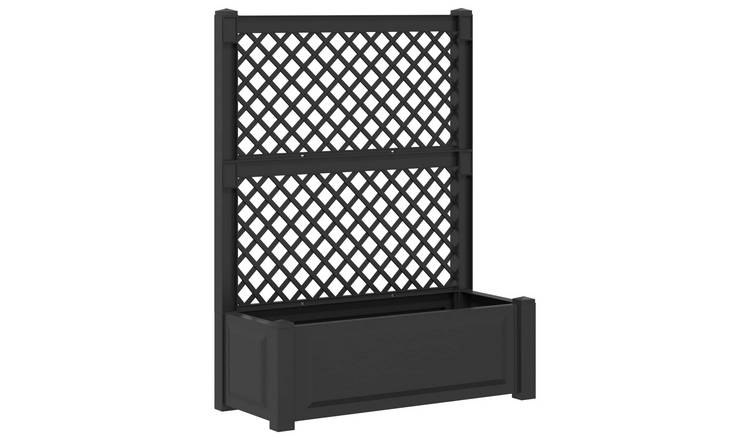 Walplus Polypropylene Planter with Trellis - Anthracite - 99.5 x 43 x 133.5 cm