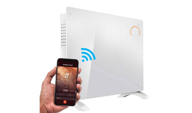 Baridi Electric Glass Panel Heater Wi-Fi Enabled 2000W- White
