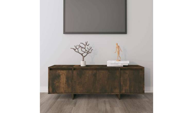 Walplus Engineered Wood TV Cabinet - Dark Oak - 120 x 30 x 40.5 cm