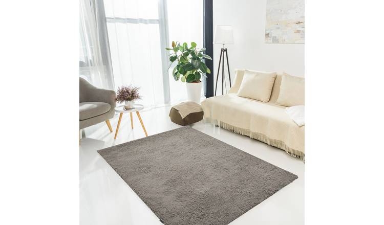 DS Living Cloud Luxe Plain Shaggy Rug - Grey - 160x120cm