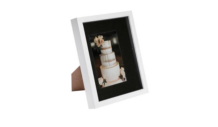 Nicola Spring 3D Box Photo Frame - 8 x 10" with Mount - White