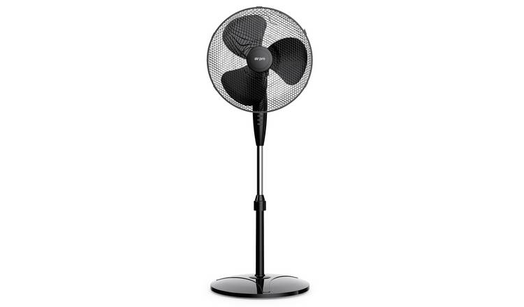 Air Pro 16in Pedestal Fan 50W with 3 Speeds & 70° Oscillation - Black