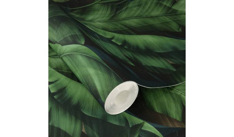 Rasch x Tesa Rio Jungle Leaves Peel Stick Textured Wallpaper - Green