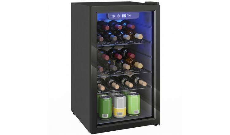 HOMCOM 24 Bottle Wine Cooler with Double layer Glass Door - Black