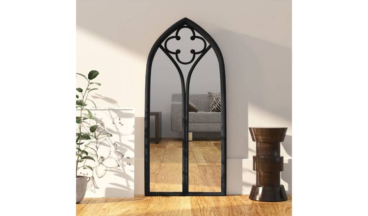 Walplus Iron Wall Mirror 3.5 cm Thick - Black - 100 x 45 cm