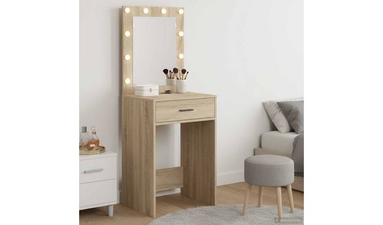 Walplus 2 Drawer Engineered Wood Dressing Table - Sonoma Oak - 50 x 41 x 135 cm
