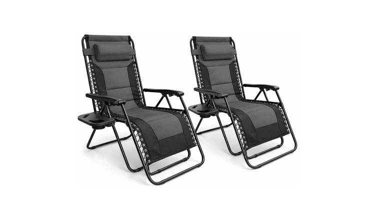 Outsetter 2Pcs Extra Wide Zero Gravity Chairs - Dark Grey