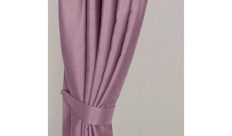 Homescapes Pack of 2 Herringbone Chevron Curtain Tie Backs – Pastel Pink