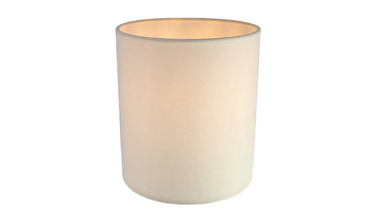 Happy Homewares Soft Cream Linen Fabric High Cylinder Lampshade - 16cm