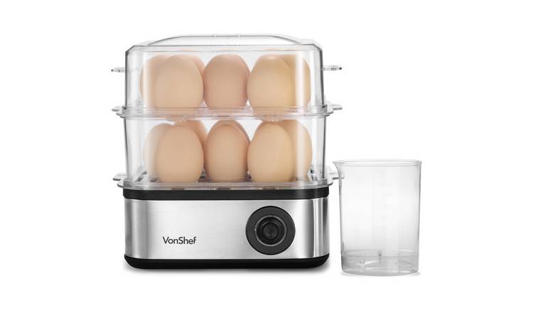 VonShef 500W 16 Egg 3-in-1 Egg Boiler & Poacher - Auto Shut Off