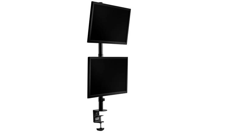 VonHaus 13-32in Adjustable Metal Vertical Dual Monitor Stand – Black