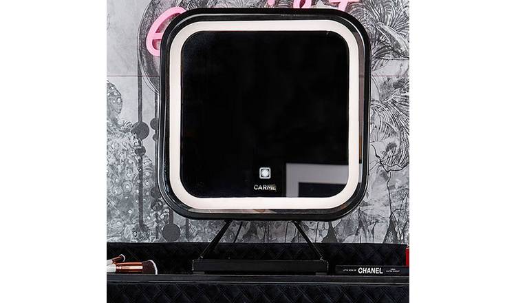 CARME Home Monaco Nights LED Touch Sensor Mirror - Black