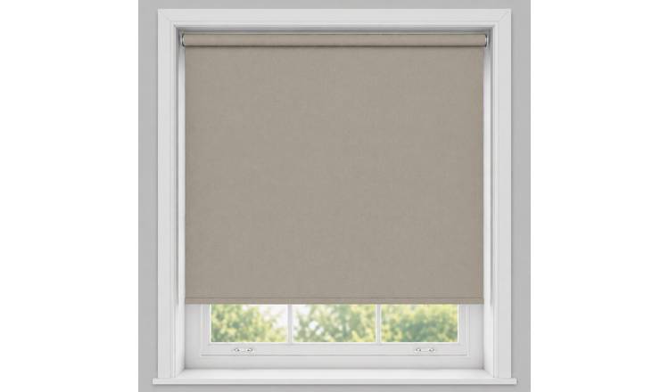 New Edge Blinds Mink No Drill Blackout Roller Blind - 175cm x 165cm