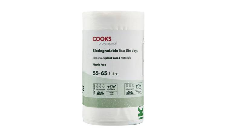 Cooks Professional Biodegradable Bin Bags 55-65L - 25 Pack