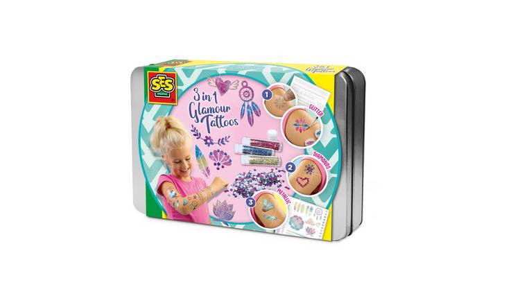 SES Creative Glamour Tattoos 3 in 1 Kids Beauty Craft Set