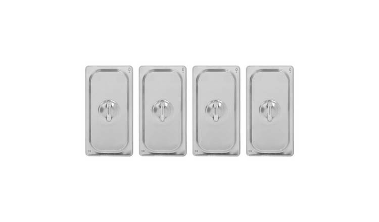 Argon Tableware Steel Gastronorm Container Lids 1/3 - Set of 4