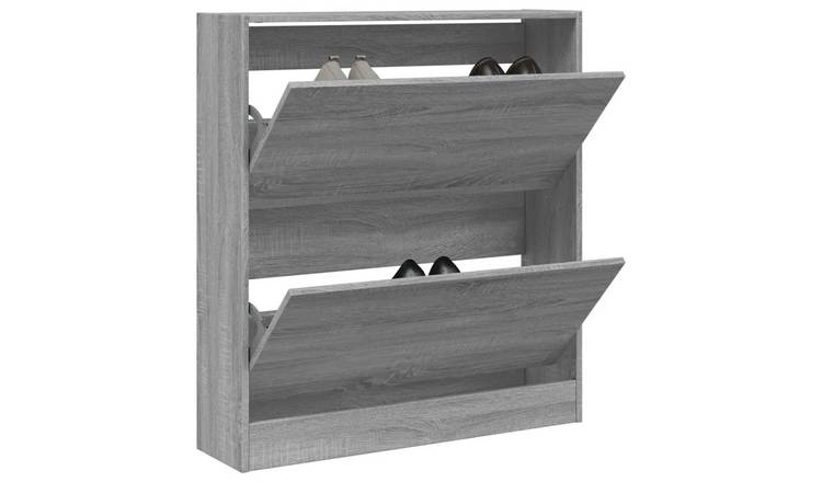 Walplus Engineered Wood Shoe Cabinet - Grey Sonoma - 80 x 21 x 87.5 cm