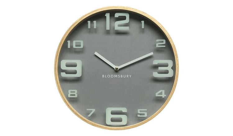 Orsina Vitus 31.5cm Dia Wall Clock - Grey and Oak