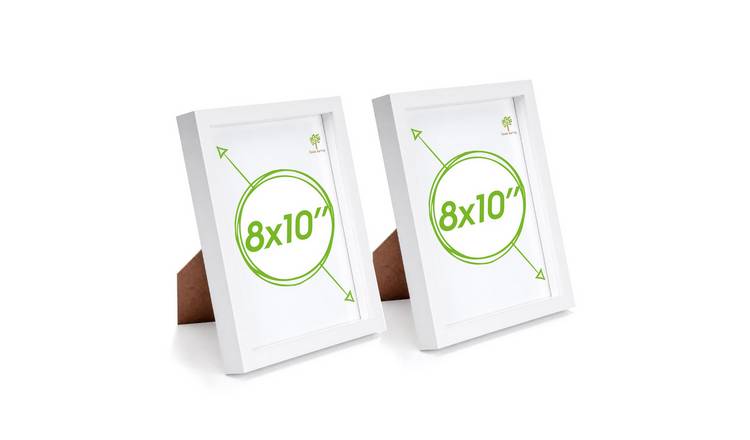 Nicola Spring 3D Box Photo Frames - 8 x 10" - Set of 2 - White