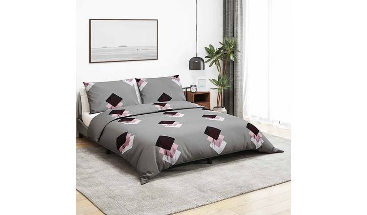 Walplus Kite Patterned Pillowcase Cotton Duvet Cover Set - Grey - 140 x 200 cm