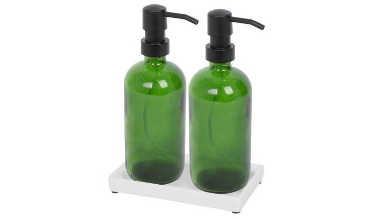 Harbour Housewares 2pc Soap Dispenser Set  - Green