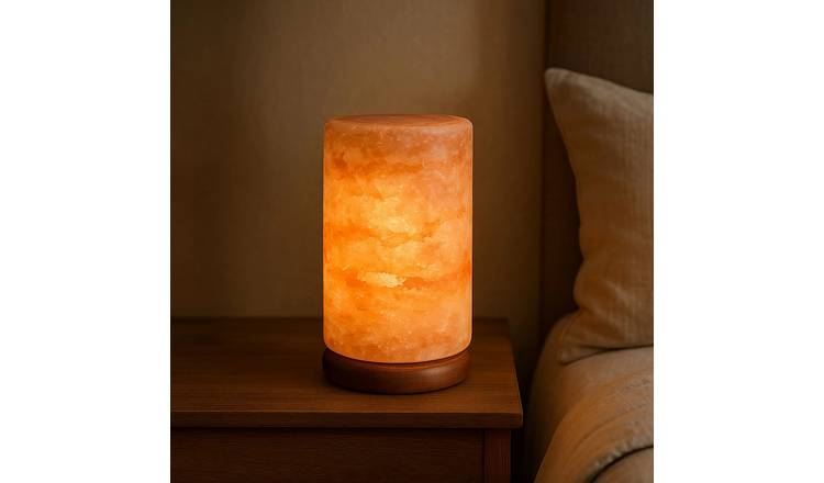 Orsina Nepal Cylinder Salt Lamp with EU Plug - Orange