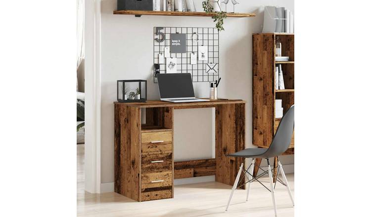 Walplus Engineered Wood Desk - Dark Wood - 102 x 50 x 76 cm