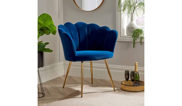 Home Source Scallop Compact Armchair - Blue
