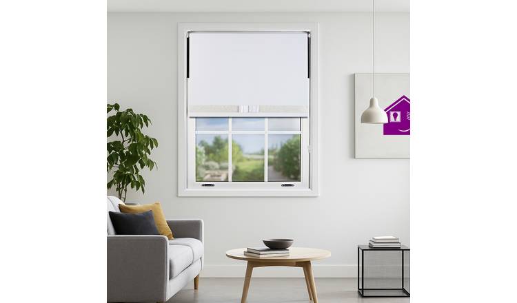 Furnished White Blackout Roller Blind Glitter and Bow - 235 x 165cm