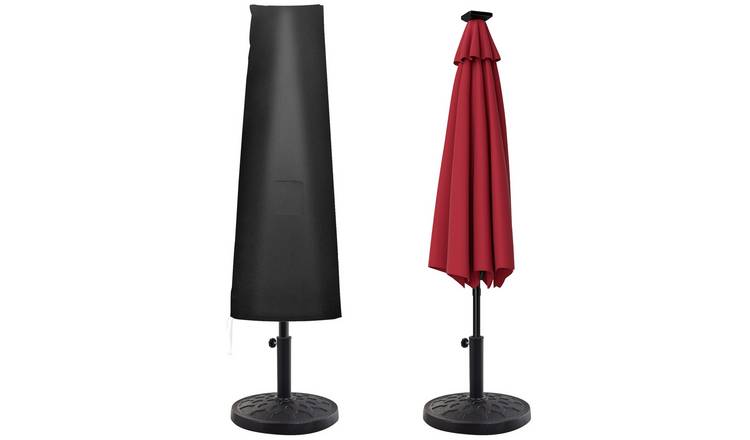 Outsunny Garden Parasol Cover Waterproof Umbrella Protector - Black