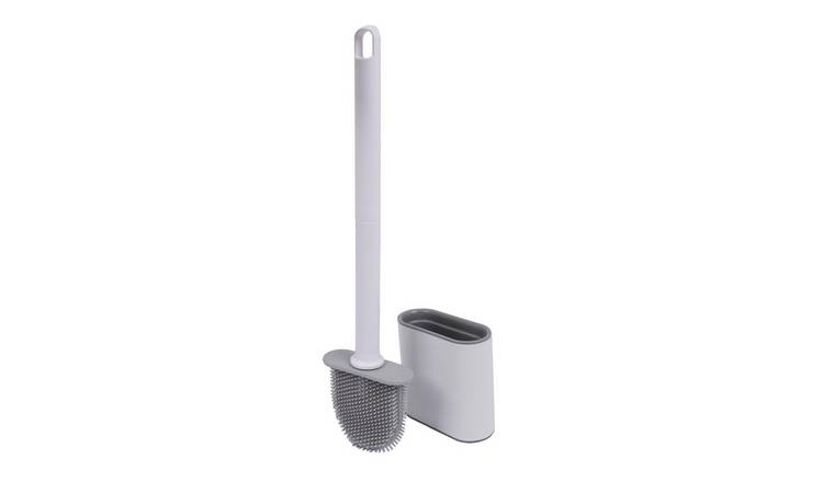 Harbour Housewares Wall-Mounted Toilet Brush and Holder Set - White