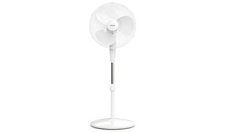 Air Pro 16in Pedestal Fan 50W with 3 Speeds & 70° Oscillation - White