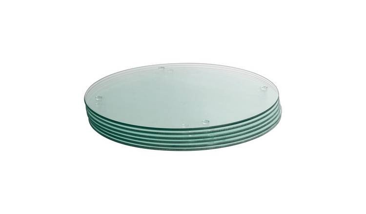 Harbour Housewares Round Glass Placemats - Clear - Pack of 6