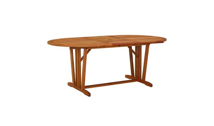 Walplus Eucalyptus Wood Garden Table - Brown - 200 x 100 x 75 cm
