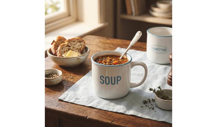 Orsina Homestead Soup Mug – Blue and White