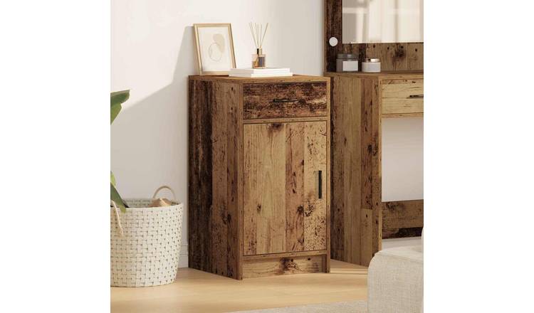 Walplus Engineered Wood Sideboard - Dark Wood - 40 x 40.5 x 75 cm