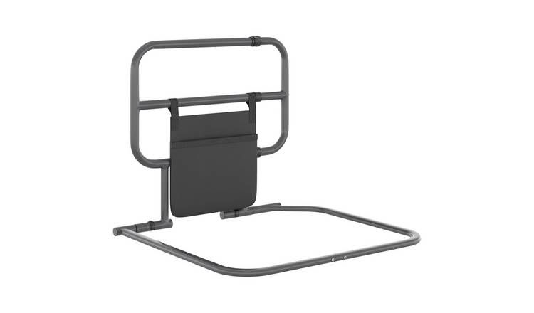 HOMCOM Large Folding Steel Adult Bed Rail – Grey