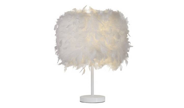 Living and Home 25cm Feather Table Lamp